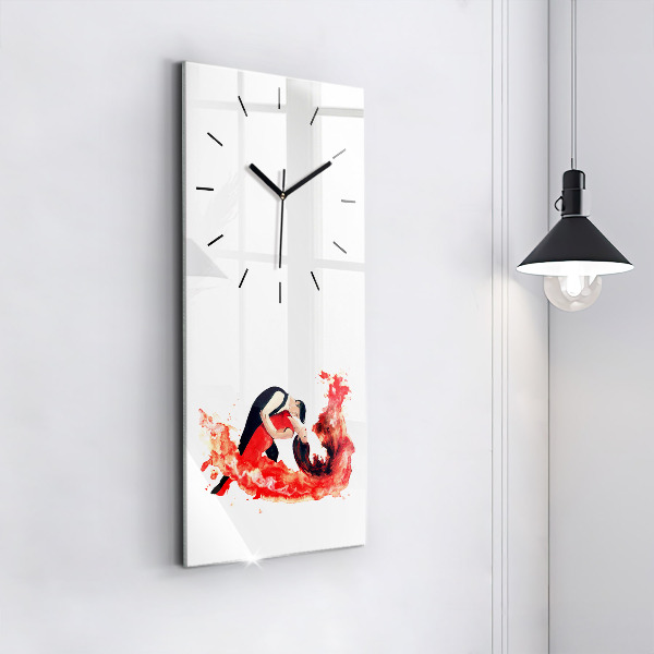 Vertical wall clock A sensual tango full of emotions
