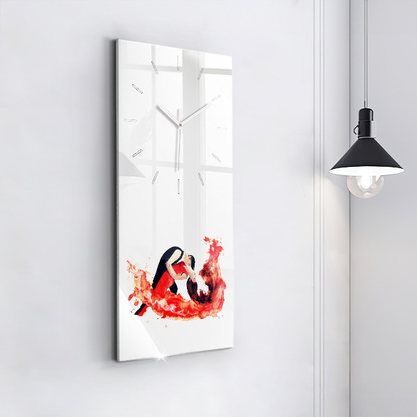 Vertical wall clock A sensual tango full of emotions