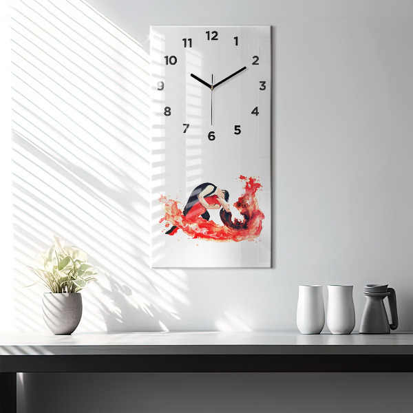 Vertical wall clock A sensual tango full of emotions