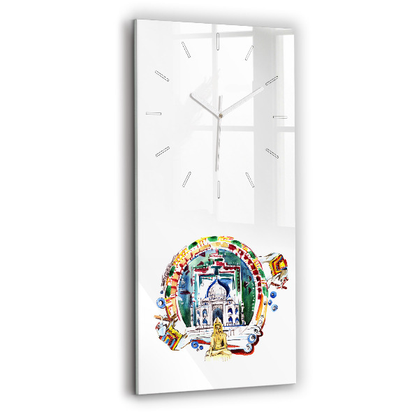 Vertical wall clock Buddha painting in the temple