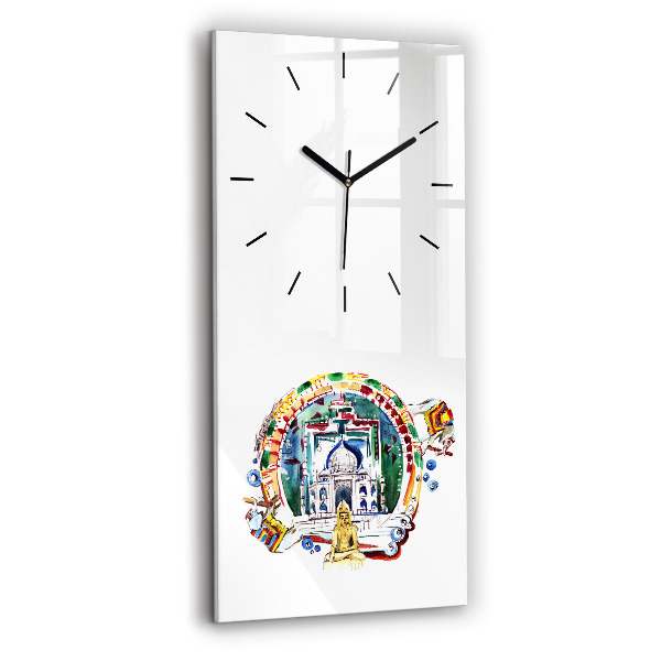 Vertical wall clock Buddha painting in the temple