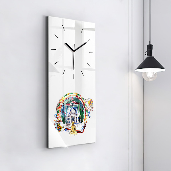 Vertical wall clock Buddha painting in the temple