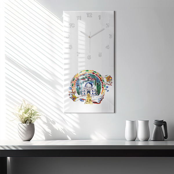 Vertical wall clock Buddha painting in the temple