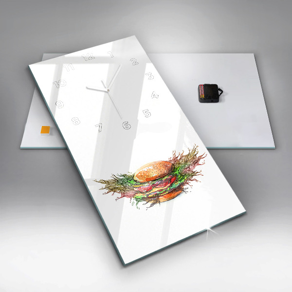 Vertical wall clock XXL Cheese Burger