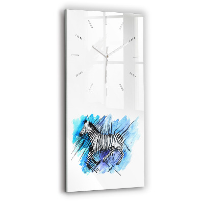 Vertical wall clock Painted Zebra Asymmetry
