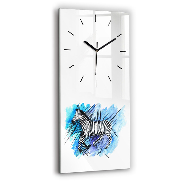 Vertical wall clock Painted Zebra Asymmetry