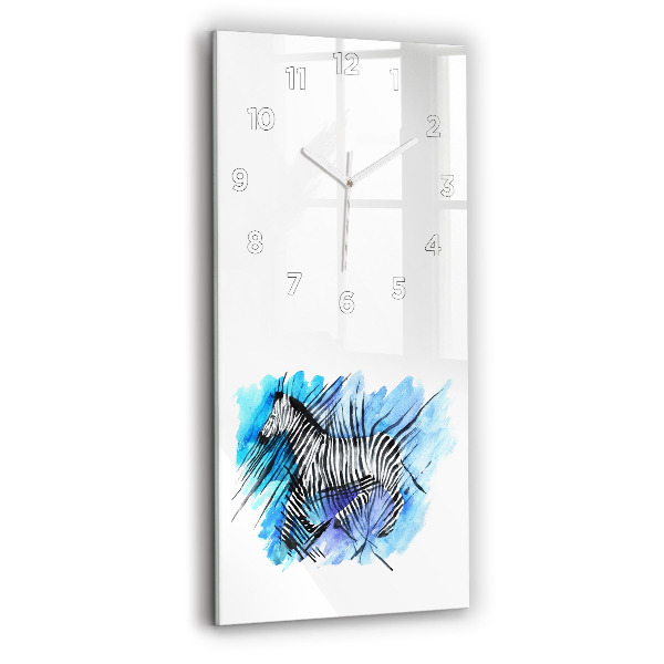 Vertical wall clock Painted Zebra Asymmetry