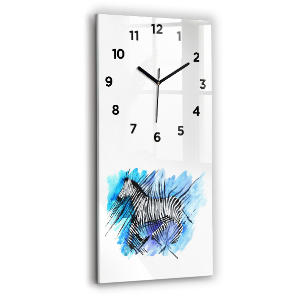 Vertical wall clock Painted Zebra Asymmetry