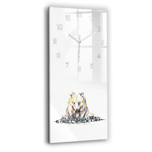 Vertical wall clock Abstraction bear city