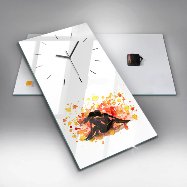 Vertical wall clock Love and a couple in love