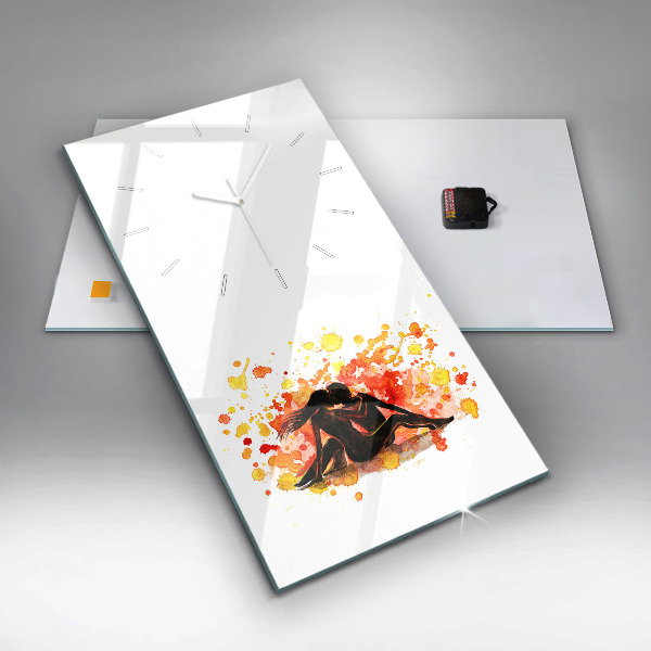 Vertical wall clock Love and a couple in love