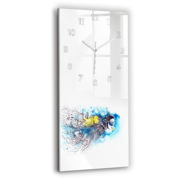 Vertical wall clock Underwater fish life