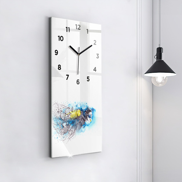 Vertical wall clock Underwater fish life