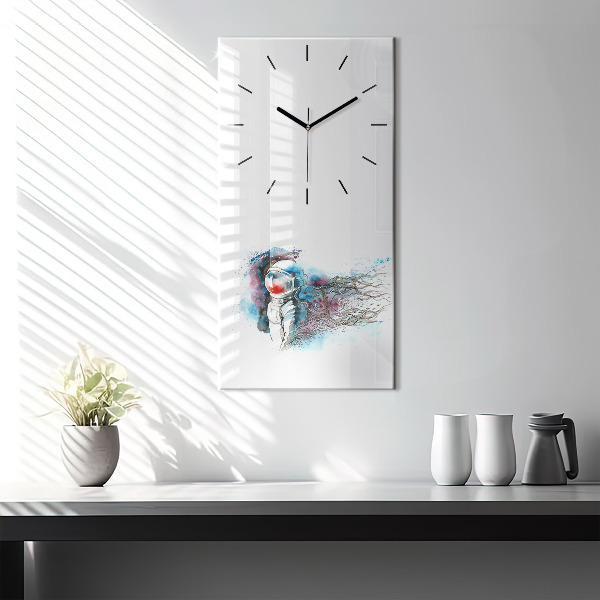 Vertical wall clock Astronaut abstraction