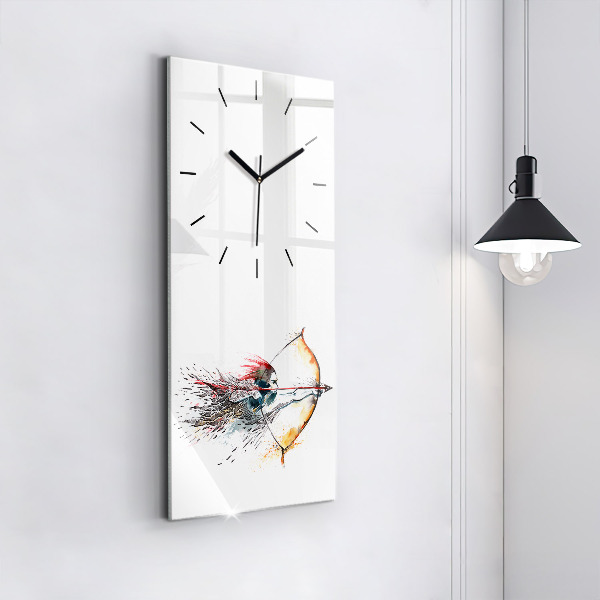 Vertical wall clock A warrior on the hunt