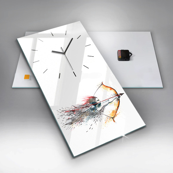 Vertical wall clock A warrior on the hunt