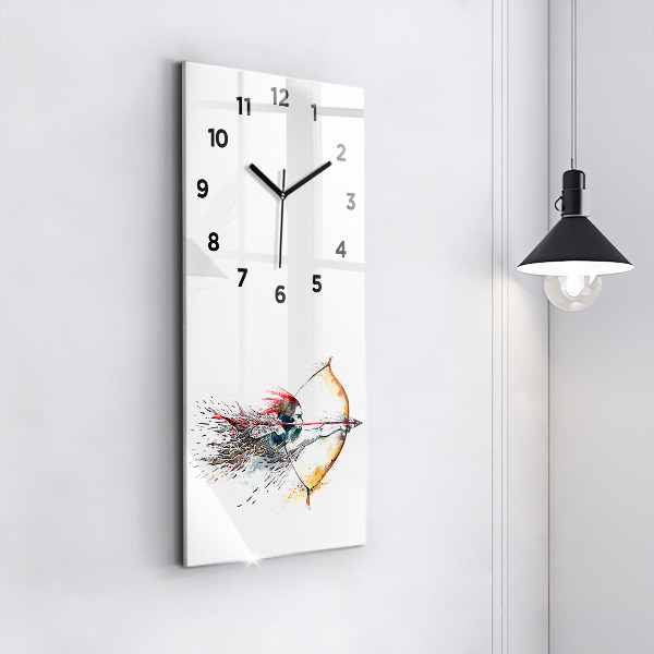 Vertical wall clock A warrior on the hunt