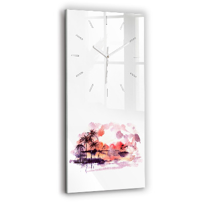 Vertical wall clock Tropical Landscape