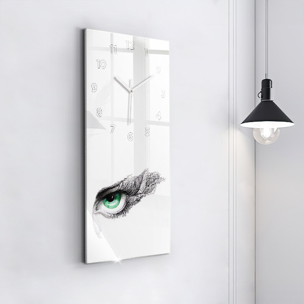 Vertical wall clock Abstraction of the human eye