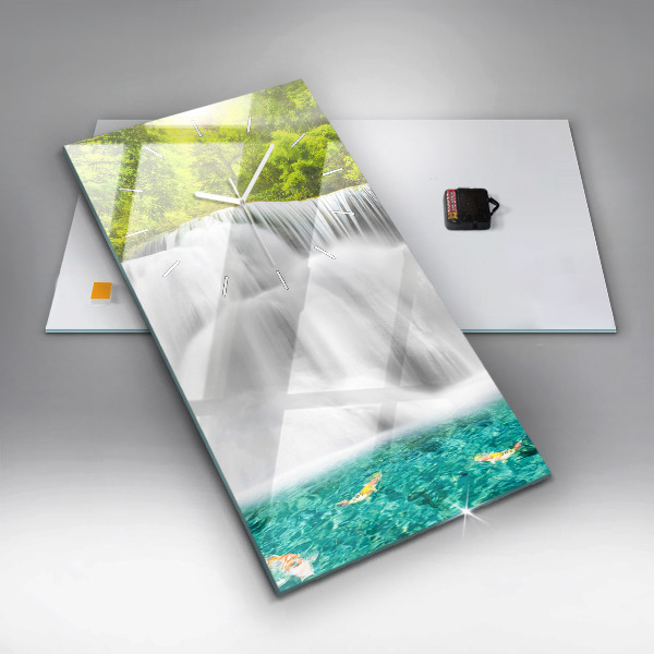 Vertical wall clock Waterfall in Thailand