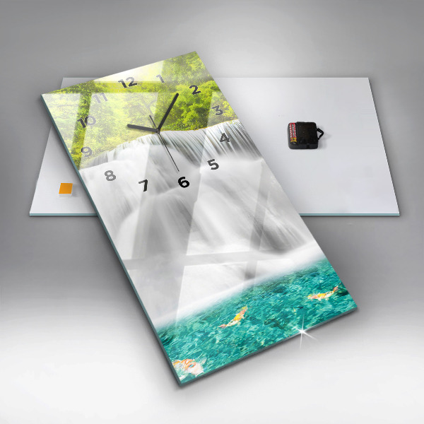 Vertical wall clock Waterfall in Thailand