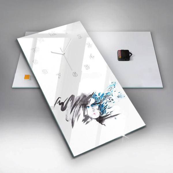 Vertical wall clock Abstract woman's face