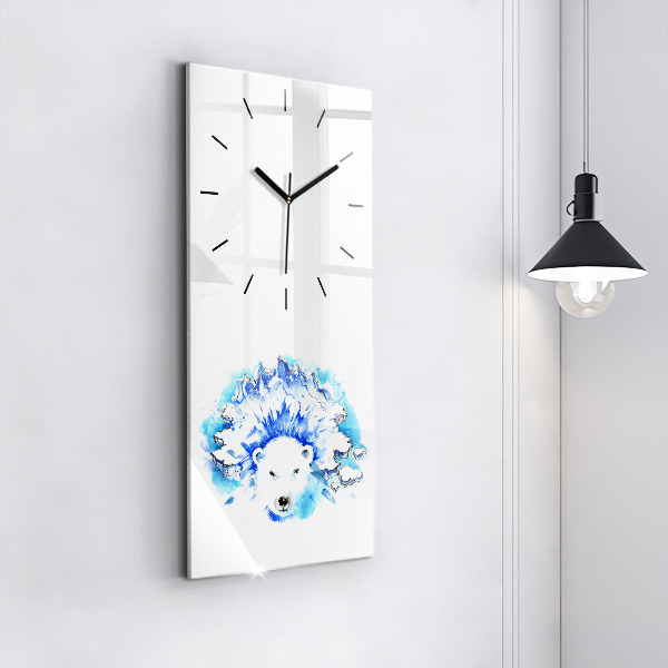 Vertical wall clock Bear on the ice background