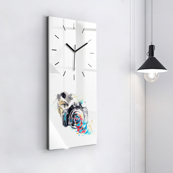 Vertical wall clock Woman photographer