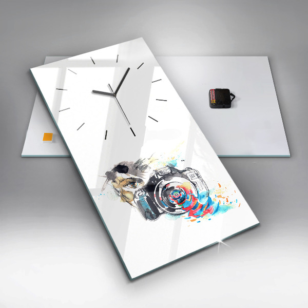 Vertical wall clock Woman photographer
