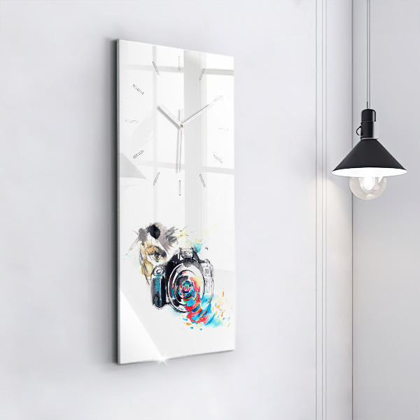 Vertical wall clock Woman photographer