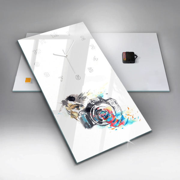 Vertical wall clock Woman photographer