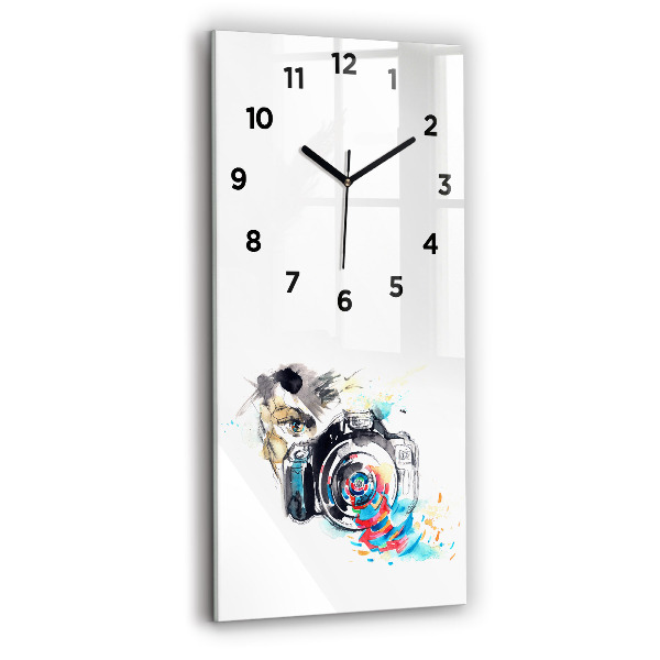 Vertical wall clock Woman photographer