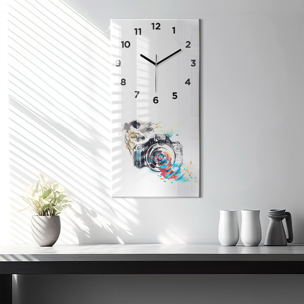 Vertical wall clock Woman photographer