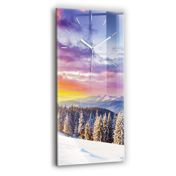 Vertical wall clock Winter Mountain Landscape