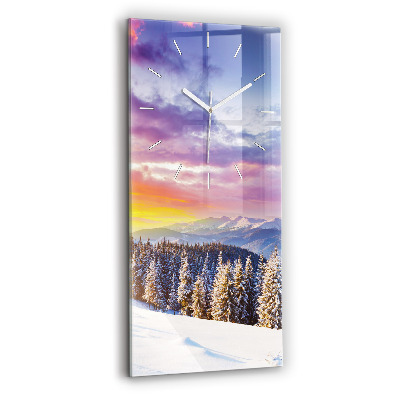 Vertical wall clock Winter Mountain Landscape