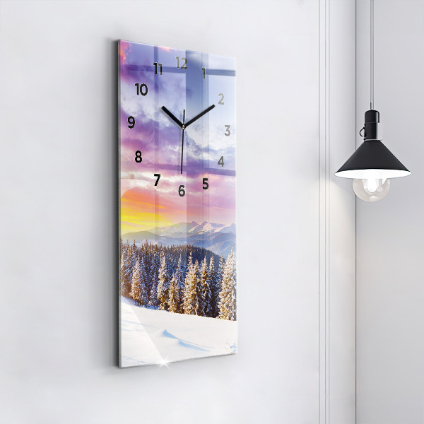 Vertical wall clock Winter Mountain Landscape