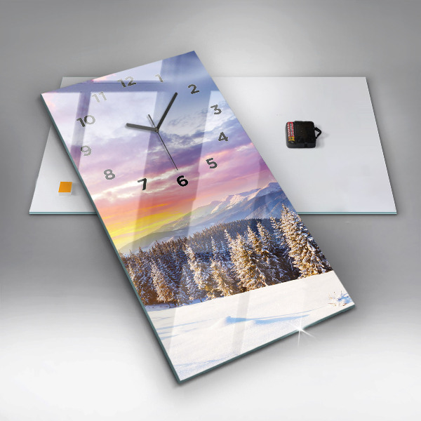Vertical wall clock Winter Mountain Landscape