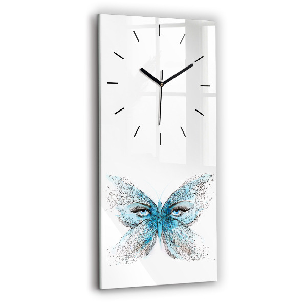Vertical wall clock Butterfly face