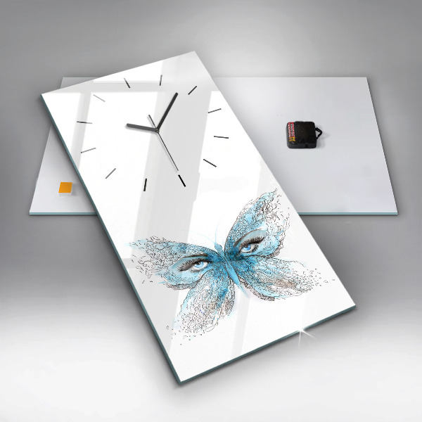Vertical wall clock Butterfly face