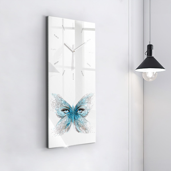 Vertical wall clock Butterfly face