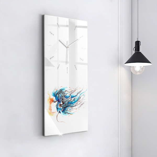 Vertical wall clock Illustration of a handset