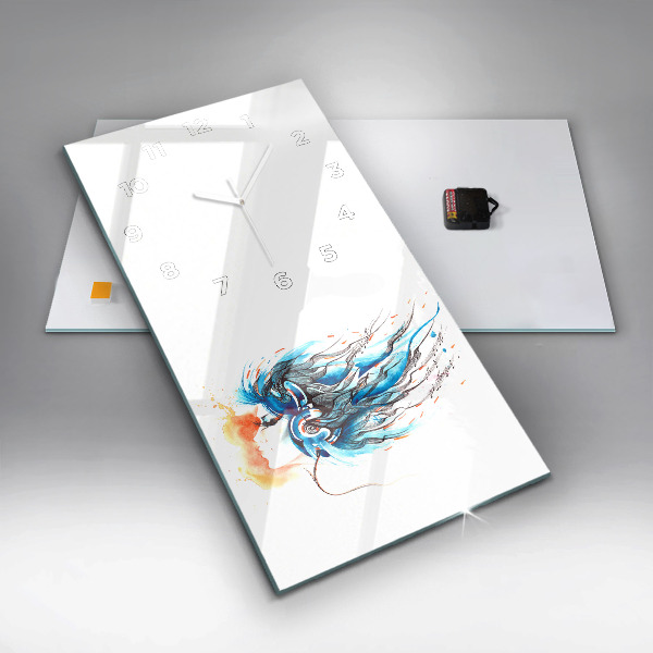 Vertical wall clock Illustration of a handset