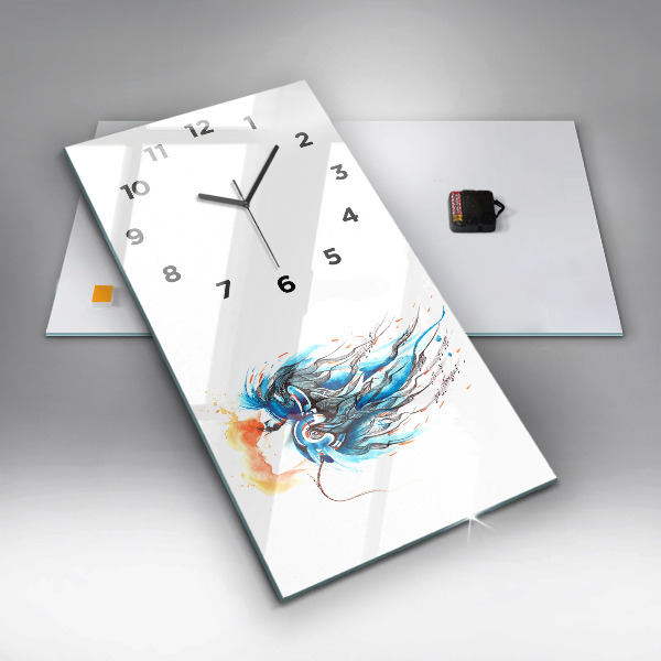 Vertical wall clock Illustration of a handset