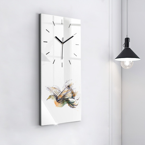 Vertical wall clock The bird and the book