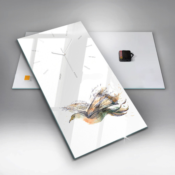 Vertical wall clock The bird and the book