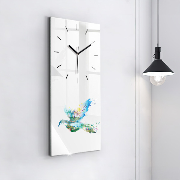 Vertical wall clock Abstraction of bird and spring