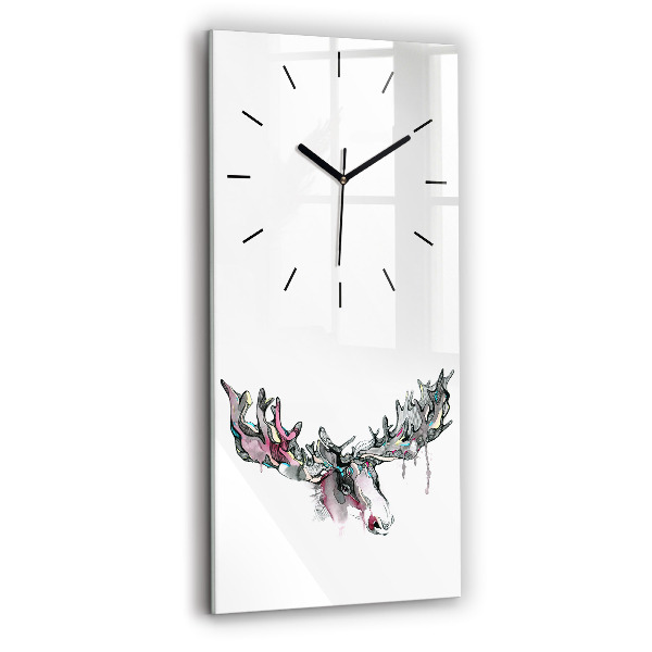 Vertical wall clock Moose abstract