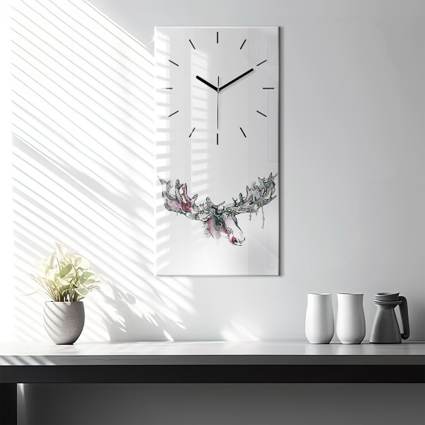 Vertical wall clock Moose abstract