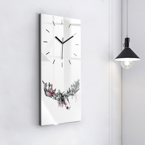 Vertical wall clock Moose abstract