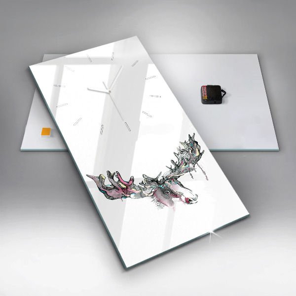 Vertical wall clock Moose abstract